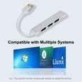 thumbnail image 2 of Sywqhk USB Hub Splitter, USB 3.0 USB 2.0 4 en 1 Hub Dock Station Adapter (Plata), 2 of 9