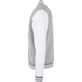 thumbnail image 5 of Build Your Brand - Chaqueta Basic College para Hombre (Gris Jaspeado, Blanco), 5 of 5