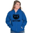 thumbnail image 5 of Cattitude Funny Cat Ladies Pet Lovers Zip Hoodie Sweatshirt Women Brisco Brands X, 5 of 6