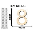 thumbnail image 2 of Unfinished Wood Arial Number 8 Shape - Craft - up to 46" DIY 36" / 3/4", 2 of 3