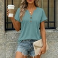 thumbnail image 5 of SUNBS Shirts for Women Short Sleeve Blouses V Neck Henley Dressy Casual Pullover Summer Tops Spring Fashion Trendy Cute Cloths, 5 of 10