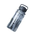 thumbnail image 1 of Moyic Botella de agua con asa y pajita Recipiente colorido para beber Vajilla de plástico de gran capacidad Montañismo Correr Mostrada Gris 1000ml, 1 of 6