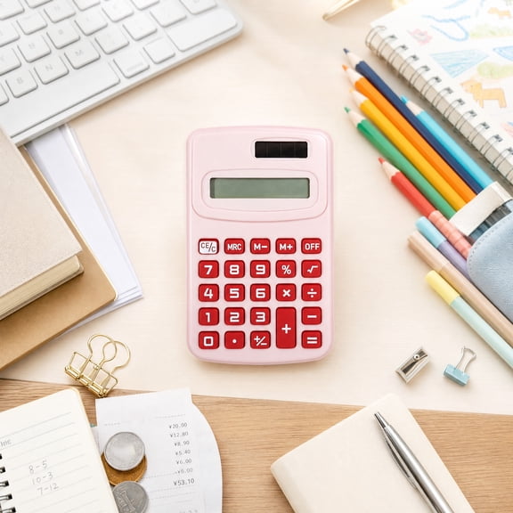 Cute Calculator, Basic Standard Calculators Small Digital Desktop Calculator ,Four Function Calculator for Teachers Students Basics Office, Small Handheld Calculators, Smart Calculator Pocket Size