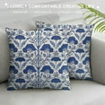 thumbnail image 3 of Nawypu Chinoiserie Throw Pillow Cushion Blue and White Geometry Flower Pillow Cover Floral Geometry Blue Pillow Farmhouse Decor for Bedroom Sofa Couch, 3 of 5