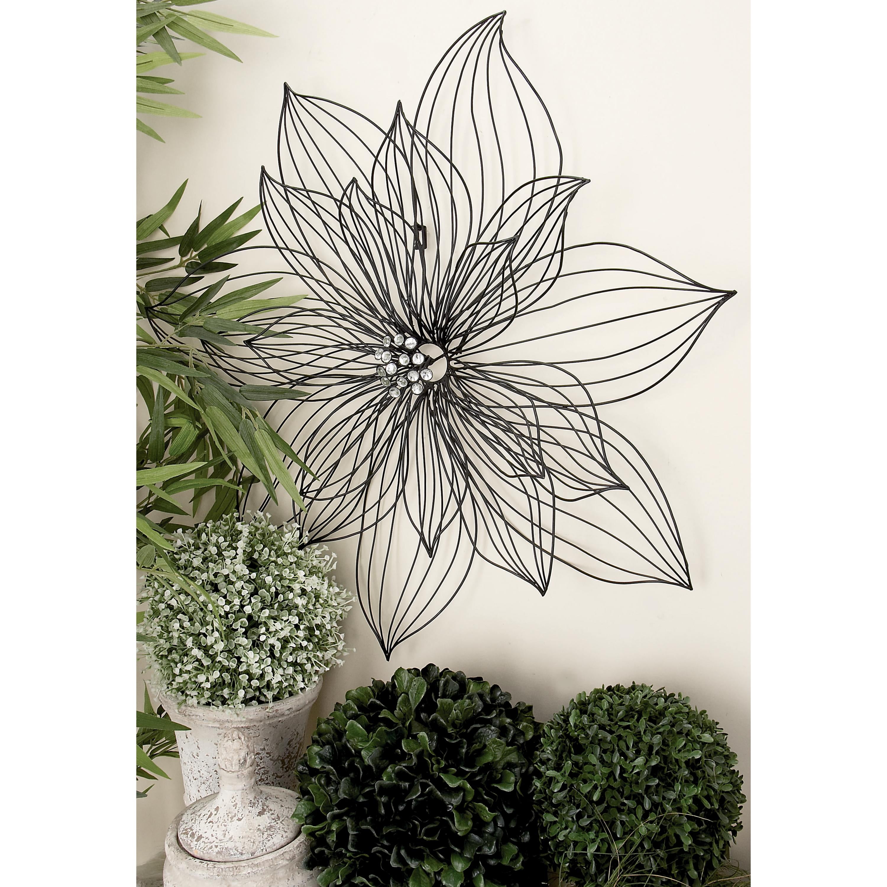 Free Shipping! DecMode Modern Black Metal Hibiscus Flower Free Shipping! DecMode Modern Black Metal Hibiscus Flower