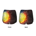thumbnail image 3 of Cauagu Tennis Ball On Fire And Water Print Women's 2 in 1 Running Shorts Athletic Workout Gym Yoga Shorts Running Shorts for Women-Medium, 3 of 7