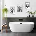 thumbnail image 4 of ZHONGYUTONG Bathroom Animal Wall Art 3 Pieces Cute Otter Highland Cow Bear Wearing Bathrobe Funny Poster Black White Canvas Prints for Toilet Restroom Framed (11.00" x 14.00" x 3PCS), 4 of 7