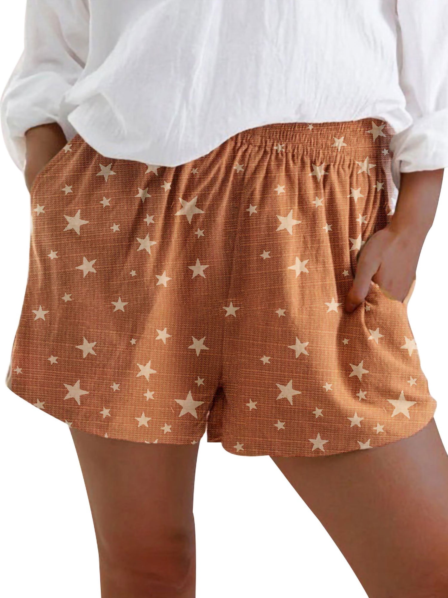 Womens Comfy Casual Elastic Waist 