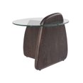 thumbnail image 3 of Modrest Buxton - Mid-Century Modern Glass + Dark Walnut End Table, 3 of 6