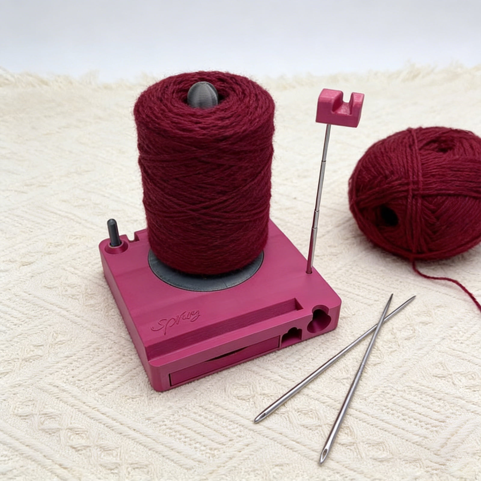 Yarn Winder, Electric Yarn Ball Winder for Crocheting, Crochet Caddy with Phone Stand, Compact Yarn Cake Winder with Strong Tension Stepless Speed, Automatic Yarn Spinner Wool Winder