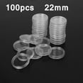 thumbnail image 2 of Ruibeauty 100Pcs 22mm Clear Round Plastic Coin Capsules Container Storage Holder Case, 2 of 6