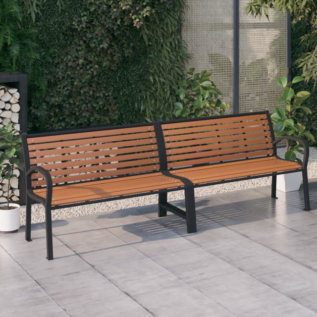 vidaXL Banc de Jardin Double 251 cm Acier et WPC