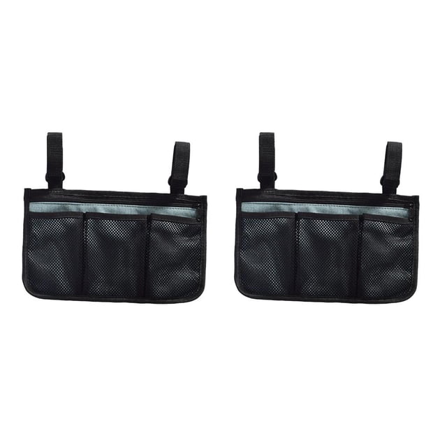 Bolsa organizadora Bearachild para reposabrazos de silla de ruedas color Negro 31x19 cm 2Conjunto