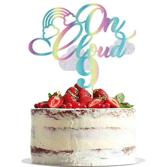 Fiesta de 9 cumpleaños de Cake Topper Dxsdgetue On Cloud 9