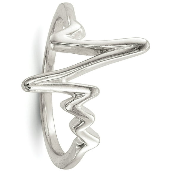 Bague Fantaisie en Argent Sterling 925 Polie avec Battement de Cœur