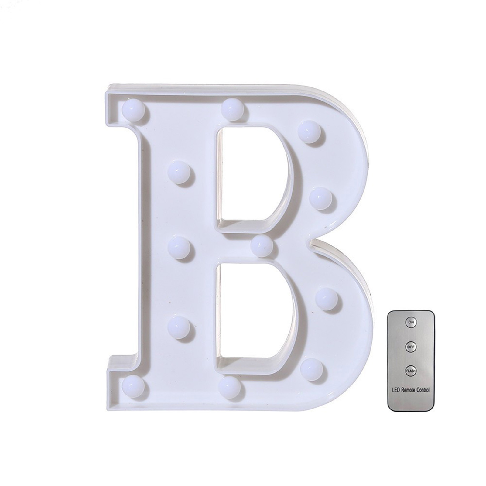 Remote Control Alphabet Letter Lights Led Light Up White Plastic Lette