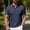Navy, variant on Men's Summer Linen Polo Shirt, Short Sleeve Buttoned Collared Top with Chest Pocket for Beach and Casual Outings Light Blue