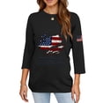 thumbnail image 5 of Women's 250th America Anniversary Independence 250 Years of Freedom 3/16 Sleeve V-Neck T-Shirt, 5 of 5