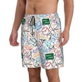 thumbnail image 2 of Kdxio Back To School Pattern Mens Casual Shorts - Drawstring Summer Beach Sports Shorts for Men, 2 of 9