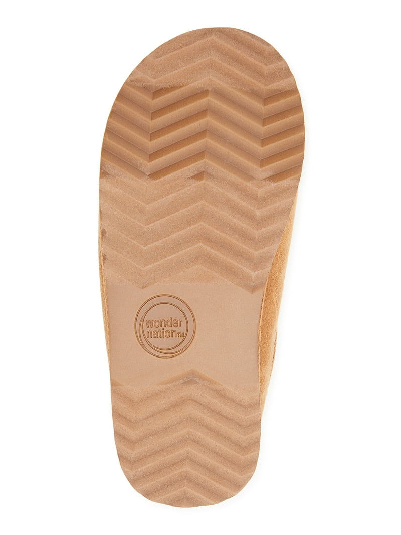 Wonder Nation Kids Faux Suede Slippers, Sizes 11/12-6