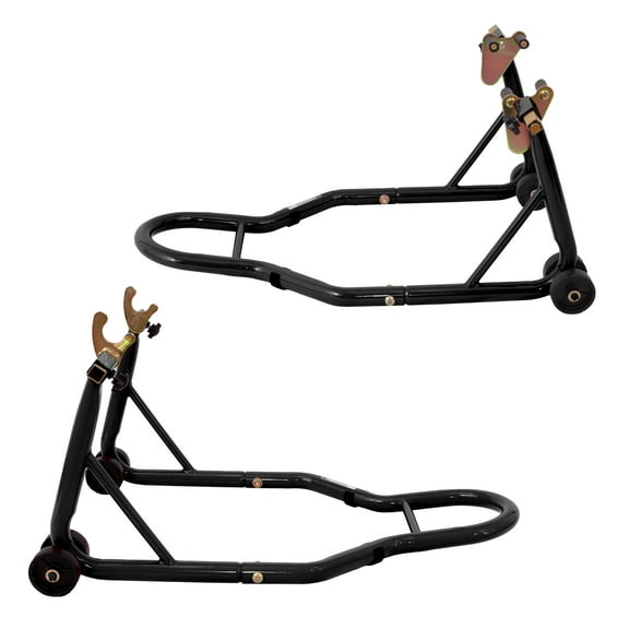 Motorcycle Front & Rear Stand, Front Rear Combo Stand Universal Wheel Lift Stand Swingarm Spool Lift Stand Paddock Stand