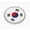 Flexible, variant on Flag of South Korea | 3D Domed CAR Emblem Badge Sticker Chrome Metal Round Bezel