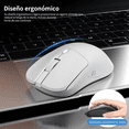 thumbnail image 3 of Mouse Inalámbrico Bluetooth 5.2 + 2.4G Óptico 1600 DPI Azul ELE-GATE Ligero Ergonómico, 3 of 5