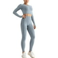 thumbnail image 4 of Conjunto Deportivo De Punto Sin Costuras, Traje Informal Chándal Que Absorbe La Humedad Bodycon 2 Piezas Levantamiento De Glúteos Para El Hogar Para Mujeres ANGGREK Otros, 4 of 5