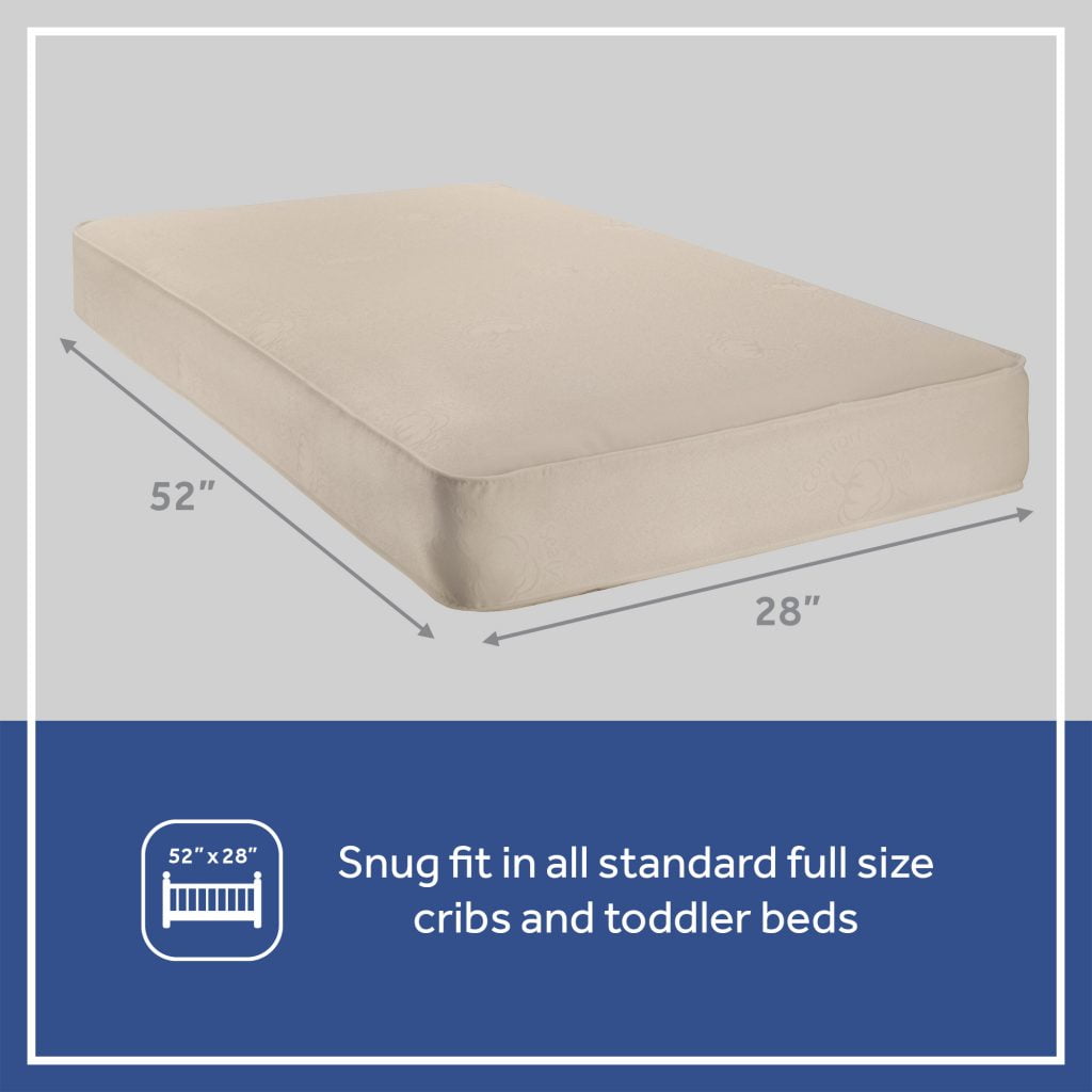 Sealy Cotton Comfort 2-Stage Baby Crib & Toddler Mattress with 204 Coil Innerspring and Waterproof Cotton Cover