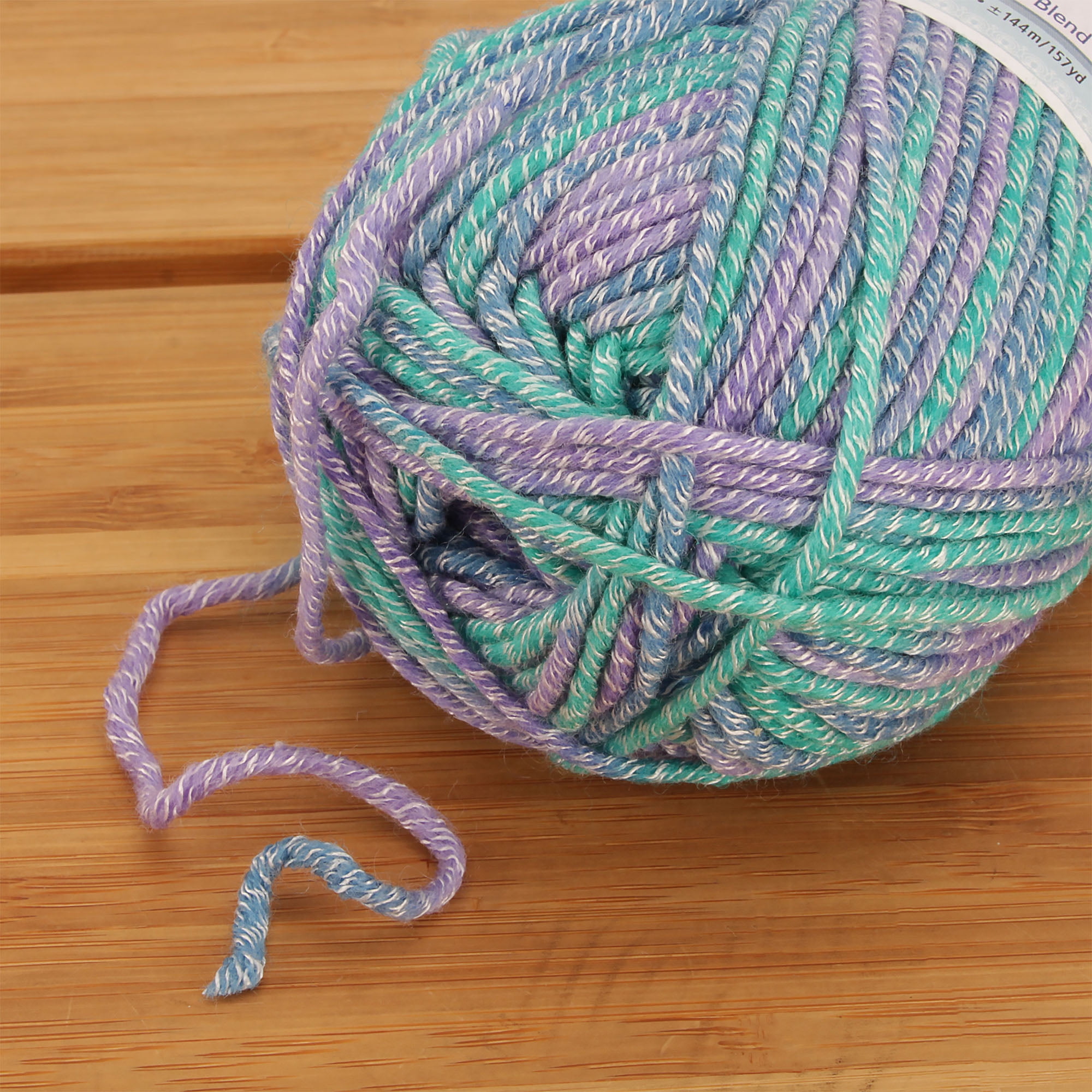 JubileeYarn Soft and Slim Worsted Bamboo Wool Blend Yarn - Poseidon - 100g/Skein - 4 Skeins