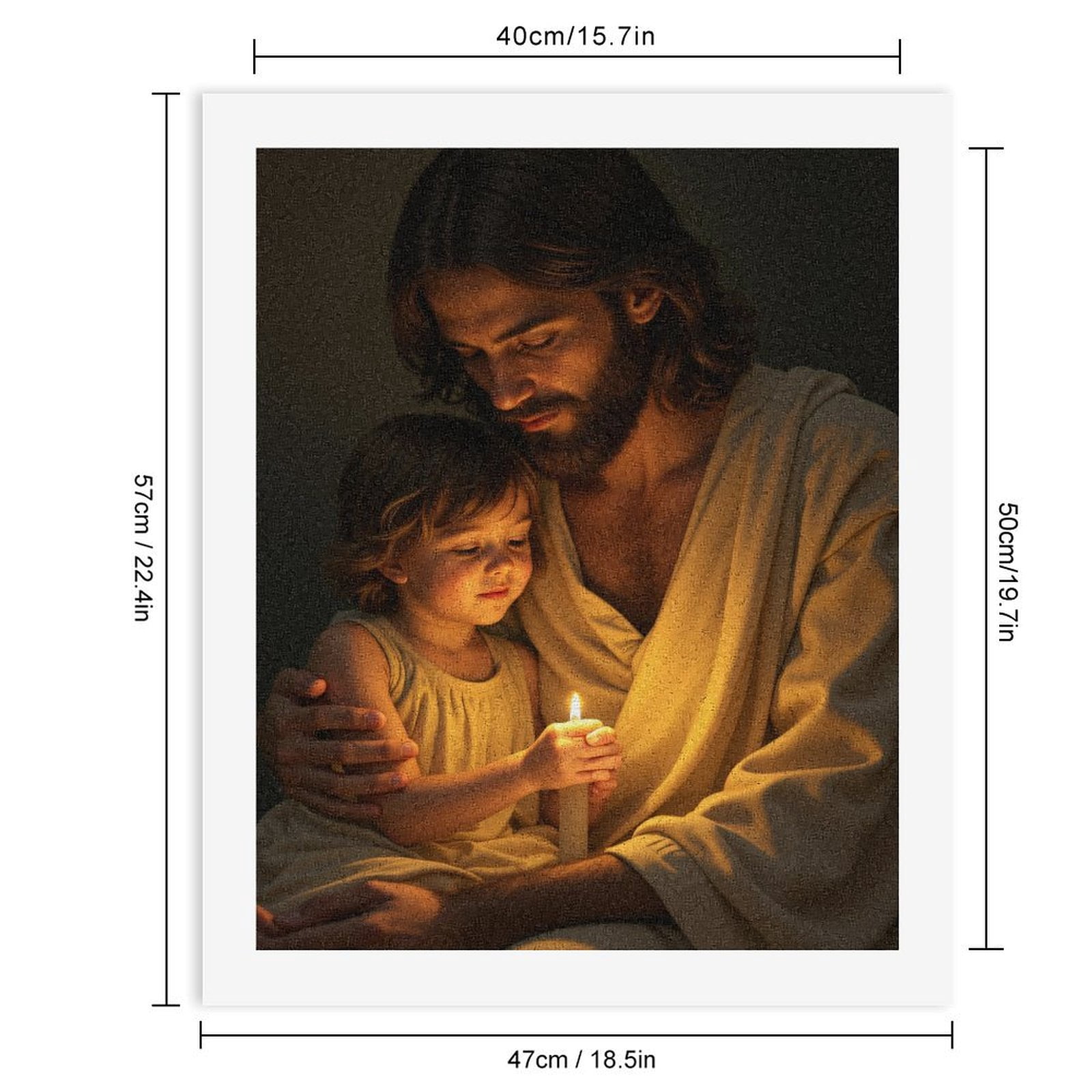 Paint By Numbers Kit for Adults Beginner - DIY Holding Candle With Man Canvas Painting Kits for Adults, Frameless Paint By Number for Adults for Home Wall Decor 16x20 Inch