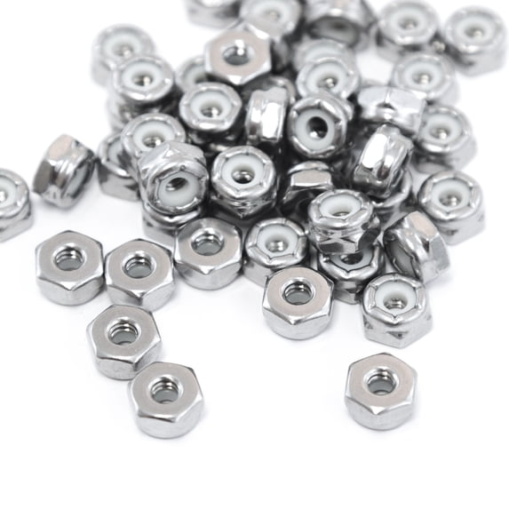 Red Hound Auto 40 Nylon Insert Lock Nut Set Number 6 Diameter Hole Size for Bolt or Threaded Stud 304 SS Stainless Steel Corrosion Resistant 32 Standard Coarse Thread