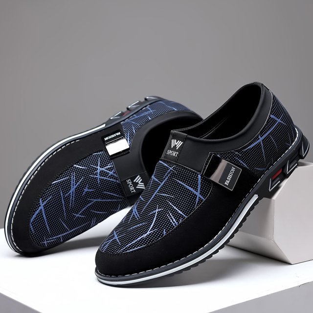 Zapatos casuales para hombre, sin cordones, a la moda, para negocios, transpirables, para primavera, gran oferta, mocasines para hombre, color azul (26 cm)