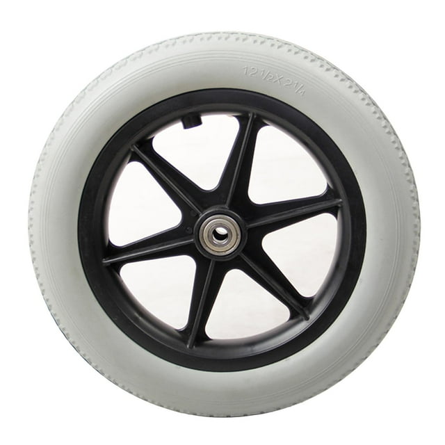 Ruedas traseras de repuesto de 12 pulgadas, ruedas de rodillos, ruedas sólidas, suaves y pesadas Gris Yuyangstore Rueda trasera