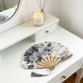 thumbnail image 6 of Luoshdecor Small Folding Fan Hand Fan Vintage Chinease Floral Bamboo Fans with Tassel for Dance, Performance, Wedding, Party,Gift, 6 of 6