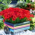 thumbnail image 6 of CADODIS 12 Bundles Artificial Flowers Outdoor No Fade Fake Plastic Flowers Outside Garden  Wedding Farmhouse Faux Plants Decoration Indoor Window Box Home Hanging Planters，RED, 6 of 6