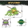 thumbnail image 2 of TMNT Teenage Mutant Ninja Turtles Vinyl Decals - Leonardo, Raphael, Michelangelo, Donatello Ninja Turtle Stickers for Car Water Bottle Bike Helmet Laptop Skateboard Outdoor Rated Water Resistant, 2 of 5