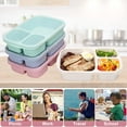 thumbnail image 3 of 4 Pack Bento Lunch Box 3 Compartment Lunch Containers for Adults,Plastic Divided Food Meal Prep Containers Reusable,for Work and Travel, 3 of 5