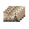 thumbnail image 4 of MKHERT Vintage Paris Eiffel Tower On The Grunge Background Placemats Table Mats for Dining Room Kitchen Table Decoration 12x18 inch,Set of 4, 4 of 4