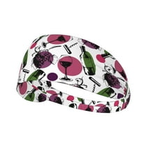 Sweatbands Headbands for Men Women, Wine Bottle Print No.9018 Sports Workout Headbands Running Athletic Sweat Band