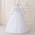 thumbnail image 4 of FYDUU Robe Fille Élégante à Manches Longues en Maille Robes Sœur pour Filles Robe de Soirée Formelle Tulle Robes Princesse Abaya Robes pour Enfants 3-4 Ans, 4 of 5