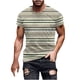 thumbnail image 2 of Tops para hombre, blusas y camisas de manga corta con cuello redondo para hombre, blusas de manga corta con cuello redondo y estampado de rayas para hombre, blusa para hombre, 2 of 5