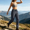 thumbnail image 5 of Hurxie Womens Athletic Pants Lightweight Quick Dry Jogging Pants with Pockets for Lounge, Workout, Hikking, Golf, Travel with Zipper Dark Gray,M, 5 of 7