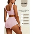 thumbnail image 6 of GAI YI Plus size Women's Briefs Coverage Underwear Jacquard Ladies Panties for Women Women's High-Waist Light Tummy Control Girdle Panties 2Black+2Pink 2XL, 6 of 8