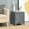 thumbnail image 2 of YYAo End Table, Side End Table,Industrial End Table, Living Room Side Table with Locker-Style Door and Adjustable Shelf, Grey, 2 of 11