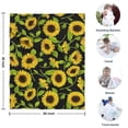 thumbnail image 4 of Black Green Leaf Sunflower Pattern Blanket,Comfortable Soft Lamb Wool Throw Blanket,All Season,Warm Lightweight Blankets for Sofa Bed Couch Living Room Chair,30"x40", 4 of 4