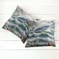 thumbnail image 6 of Ambesonne Nautical Throw Pillow Cover 2 Pack, Whale Mountains and Boat, 24", Sea Green Blue and Ruby, 6 of 7
