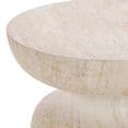 thumbnail image 3 of Safavieh Tina Mushroom Outdoor Polystone End Table, Travertine, 3 of 7