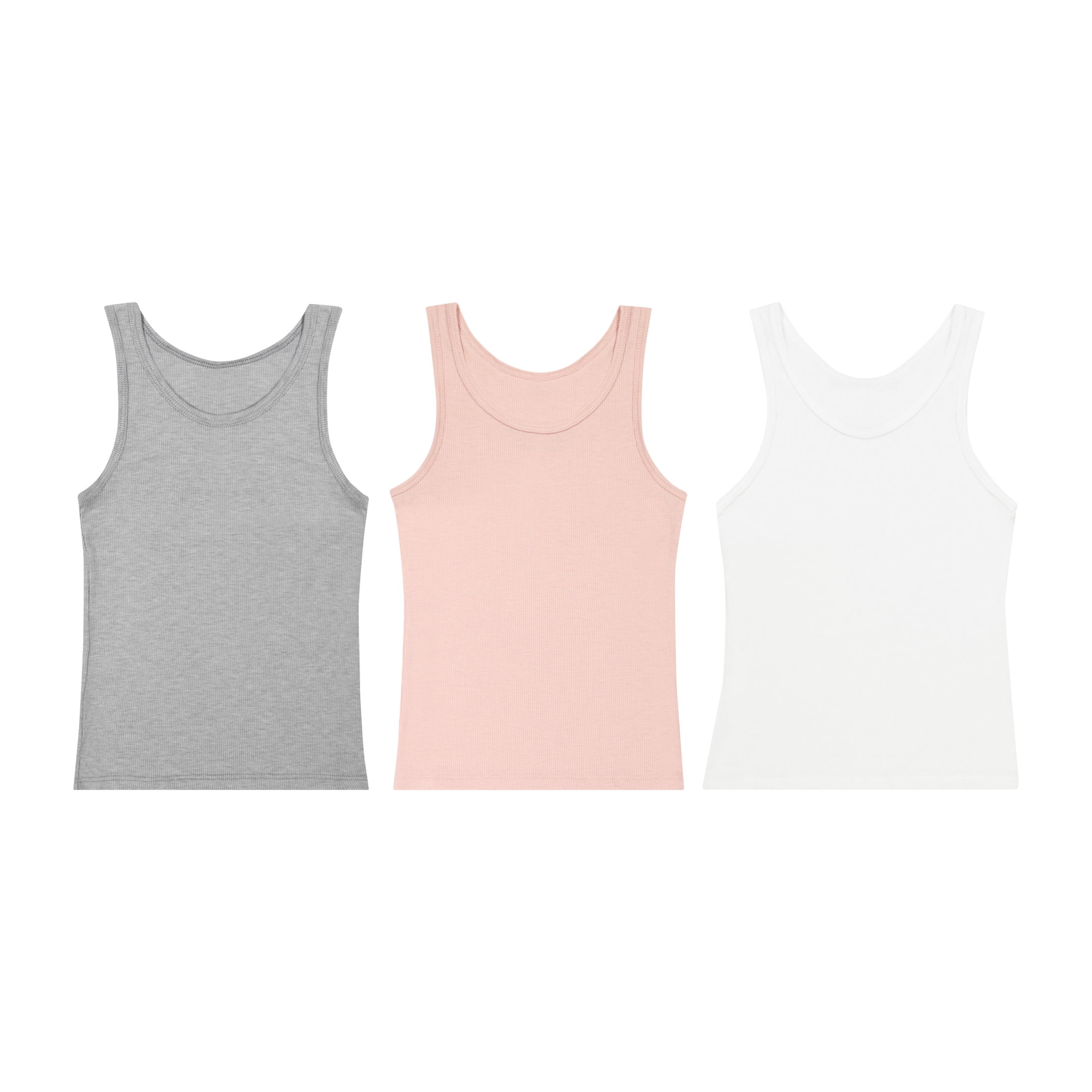 Hanes Girls Tank Top Pack, 3-Pack, Originals SuperSoft Tanks for Girls, Moisture-Wicking