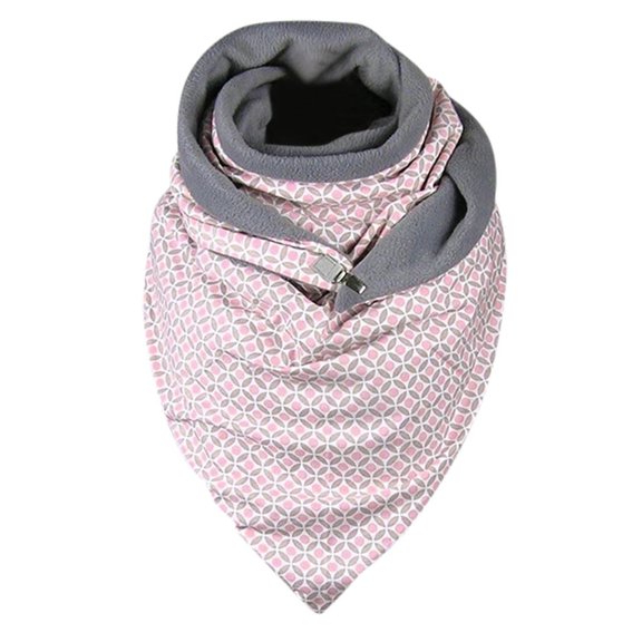 Aoochasliy Winter Scarfs Women Printing Button Soft Wrap Casual Warm Scarves Shawls